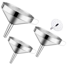 Factory Supply Easy Hold Large Funnel Stainless Steel Hopper Set With Removable Strainer